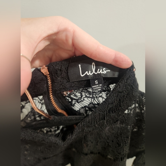 Lulus Small Black Lace Bell Sleeve Dress - Picture 6 of 8